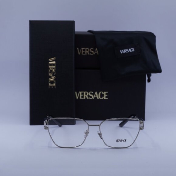 Versace VE1301 1000 Cat Eye Eyeglasses 55mm – Silver - Picture 4 of 11